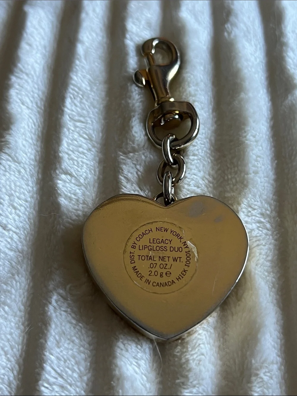 COACH- 65th ANNIVERSARY-*Limited Edition* Legacy Heart Lipgloss Duo Bag Charm